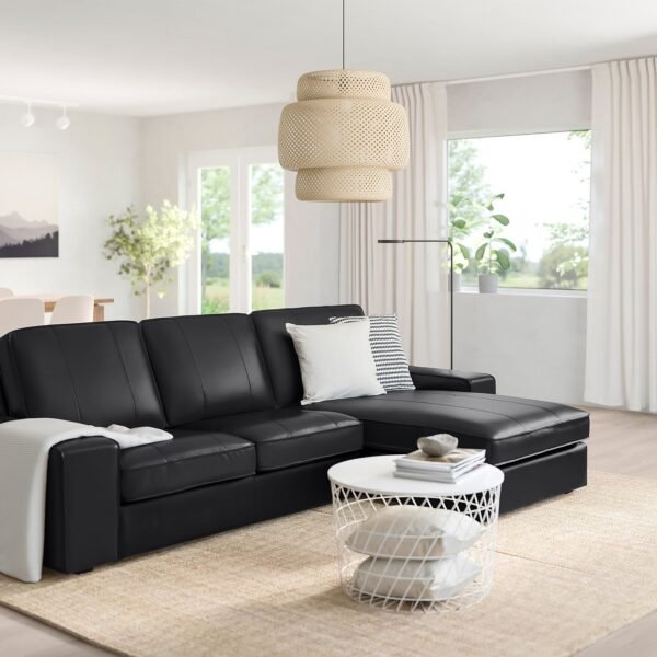 SofaLux 3CL - 3-seat sofa, with chaise longue/Grann/Bomstad black