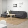 SofaLux 4CG - 4-seat sofa, with chaise longue/Gunnared dark grey/wood