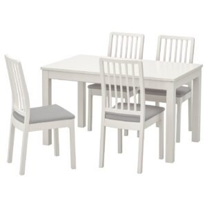 Frostline 4 – Table and 4 chairs, white/white light grey, 130/190x80 cm