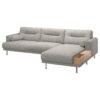SofaNova 3R - 3-seat sofa w chaise longue, right, Lejde/light grey metal