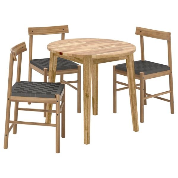 Acacia Wood Round Table Set
