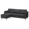 SofaLux 3C - 3-seat sofa with chaise longue, Gunnared dark grey