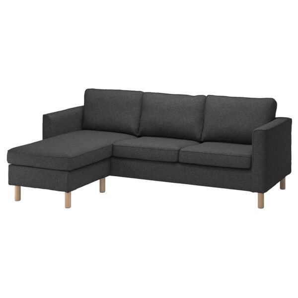 SofaLux 3C - 3-seat sofa with chaise longue, Gunnared dark grey