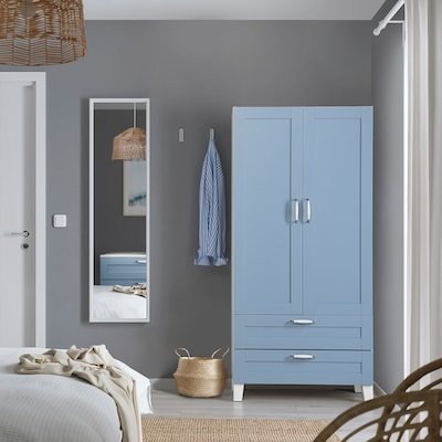 Moden Wardrobe with 2 doors+2 drawers, 80x42x173 cm