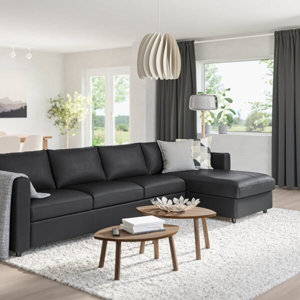 SofaLux 4C - 4-seat sofa, with chaise longue/Grann/Bomstad black