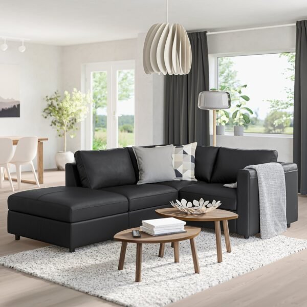 SofaLux CR3 - Corner sofa, 3-seat, with open end/Grann/Bomstad black