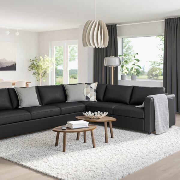 SofaLux CR5 - Corner sofa, 5-seat, Grann/Bomstad black